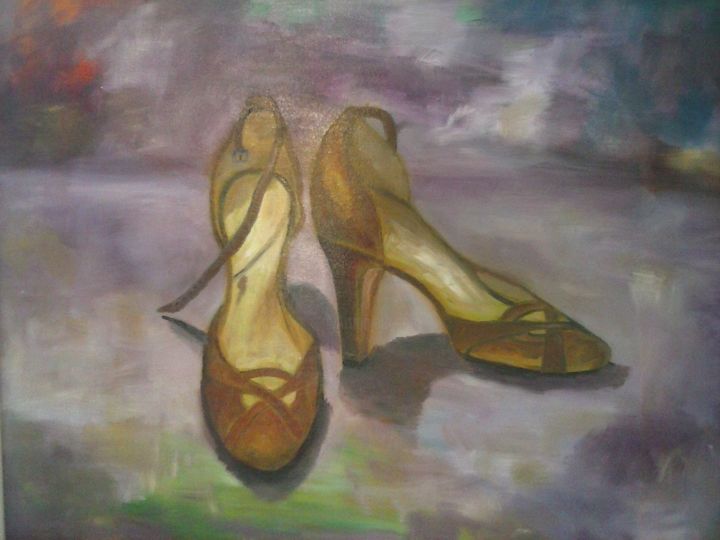Pintura titulada "Zapatos de tacón" por Carmen Fdez Tornell, Obra de arte original, Oleo