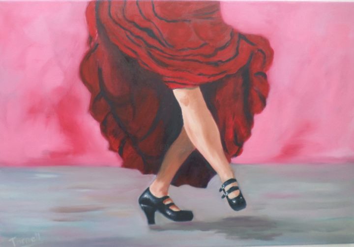 Painting titled "flamenca.jpg" by Carmen Fdez Tornell, Original Artwork, Oil