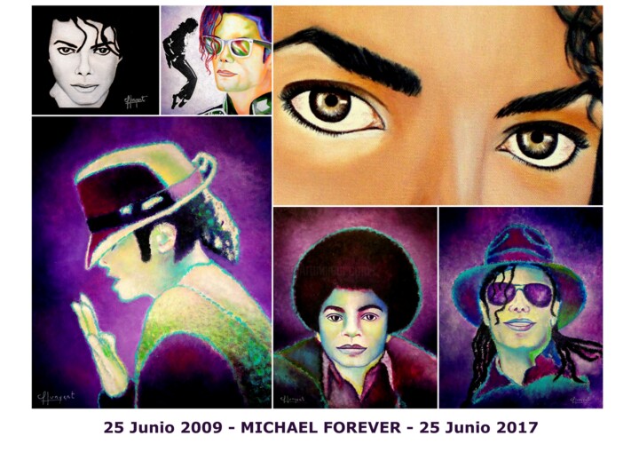 Collages titled "RECORDANDO A MICHAE…" by Carmen G. Junyent, Original Artwork