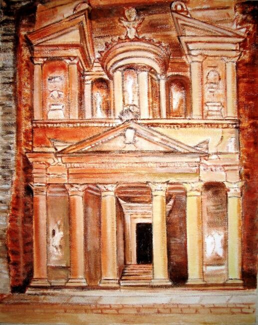 Pintura intitulada "El Templo del Tesor…" por Carmen G. Junyent, Obras de arte originais, Acrílico