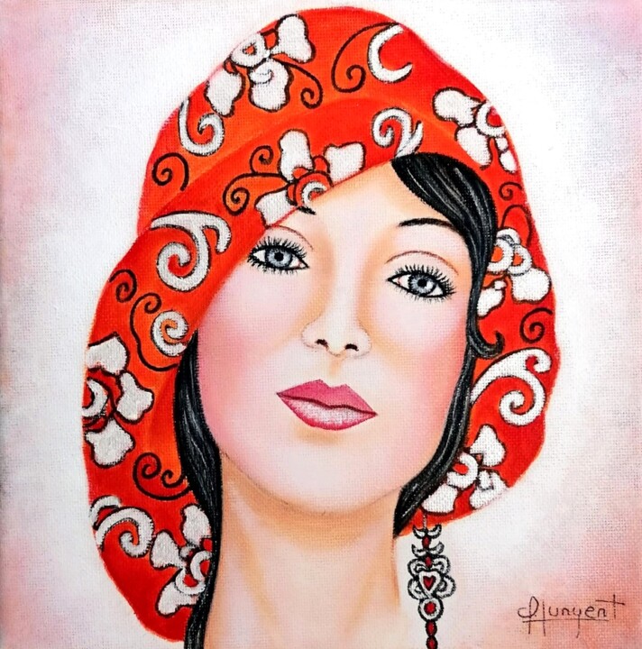 Painting titled "EL ALMA DEL GLAMOUR" by Carmen G. Junyent, Original Artwork, Acrylic