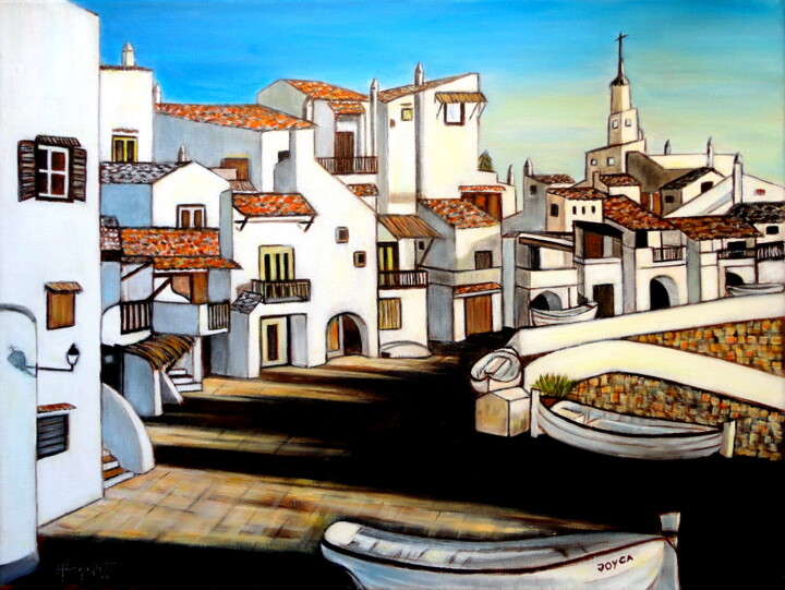 Painting titled "Binibeca (Menorca)" by Carmen G. Junyent, Original Artwork, Acrylic
