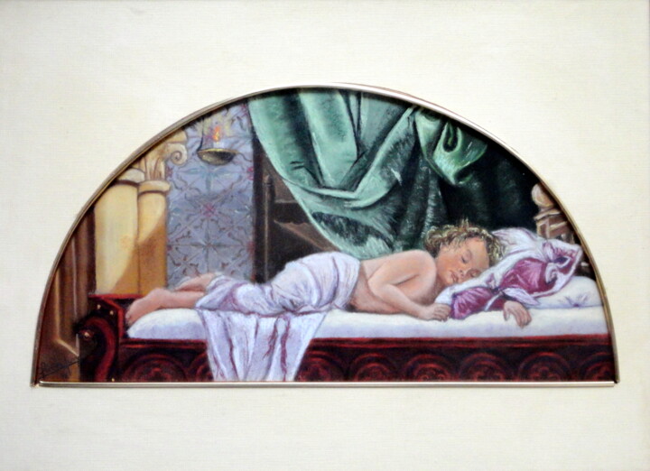 Ζωγραφική με τίτλο "Dulces sueños" από Carmen G. Junyent, Αυθεντικά έργα τέχνης, Λάδι