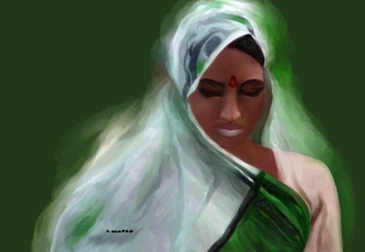 Painting titled "INDE MENTHE" by Carmen Manno, Original Artwork