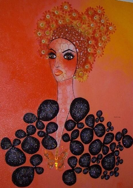 Картина под названием "FLORALE" - Carmen Manno, Подлинное произведение искусства