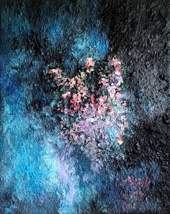 Картина под названием "Bouquet de fleurs" - Camine, Подлинное произведение искусства, Акрил