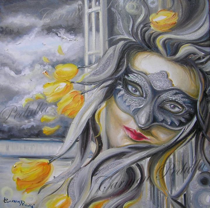 Картина под названием ""universo femminile"" - Carmen Pedullà, Подлинное произведение искусства, Масло