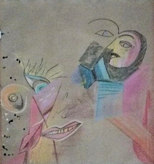 Drawing titled "No:8" by Carmen Pop, Original Artwork, Chalk