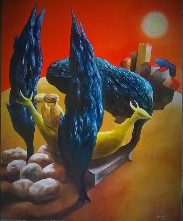 Картина под названием "Il viaggio" - Carmen Salis, Подлинное произведение искусства