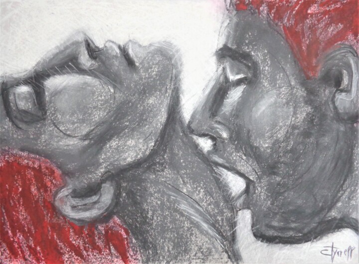 Σχέδιο με τίτλο "Lovers - Morning Li…" από Carmen Tyrrell, Αυθεντικά έργα τέχνης, Παστέλ