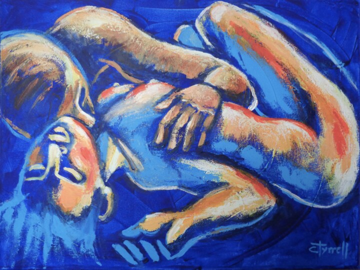 Painting titled "Lovers - Love Of My…" by Carmen Tyrrell, Original Artwork, Acrylic Mounted on Wood Stretcher frame