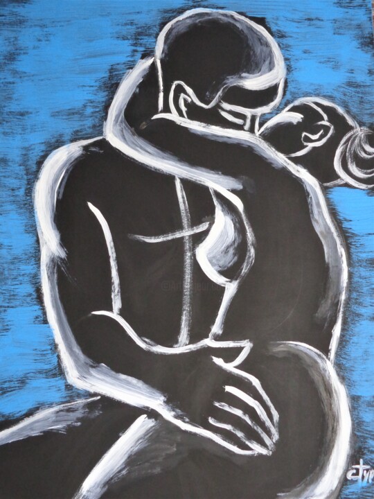 Ζωγραφική με τίτλο "Lovers - Pure Love 3" από Carmen Tyrrell, Αυθεντικά έργα τέχνης, Ακρυλικό