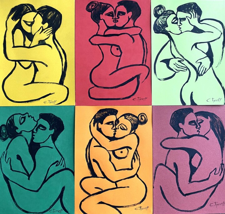 Картина под названием "Lovers-Romance - (s…" - Carmen Tyrrell, Подлинное произведение искусства, Акрил