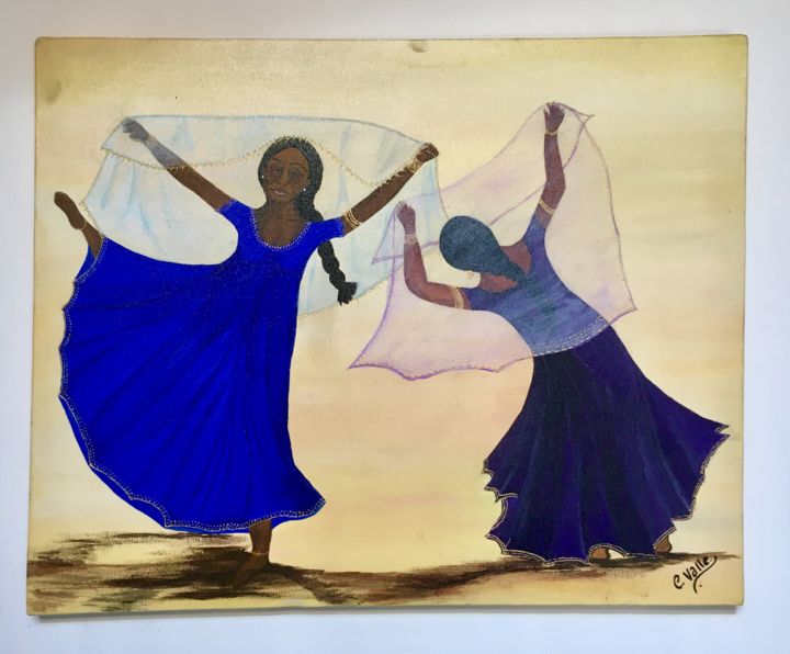 Painting titled "Les danseuses" by Carmen, Original Artwork, Acrylic