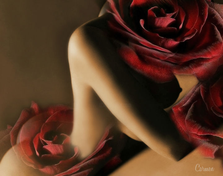 Arte digitale intitolato "LADY ROSE" da Carmen, Opera d'arte originale