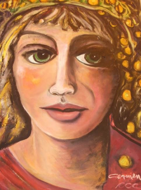 Painting titled "BERNARDITA" by Carmen C Cordero, Original Artwork, Oil