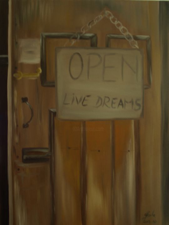 Painting titled "Open" by Carmen Cristea, Original Artwork, Oil