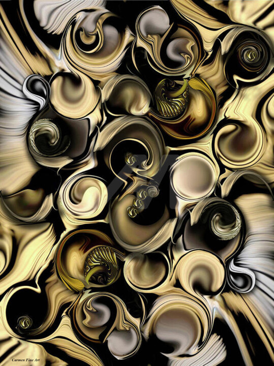 Digital Arts titled "Dimension vs. Shape" by Carmen Fine Art, Original Artwork, Digital Painting