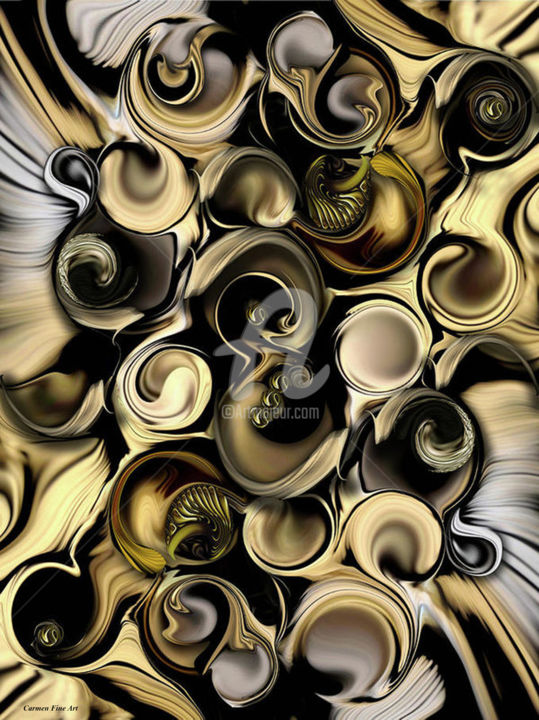 Digitale Kunst getiteld "Dimension vs. Shape" door Carmen Fine Art, Origineel Kunstwerk, Digitaal Schilderwerk