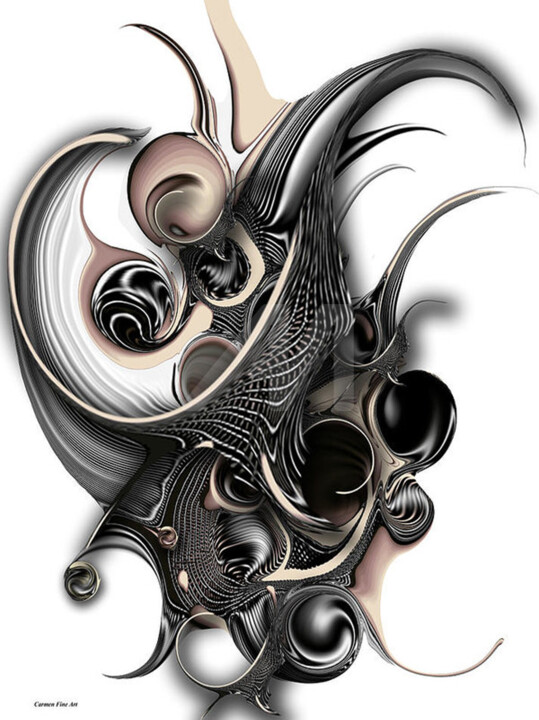 Digital Arts titled "The Unfolding Purity" by Carmen Fine Art, Original Art, Digital Painting