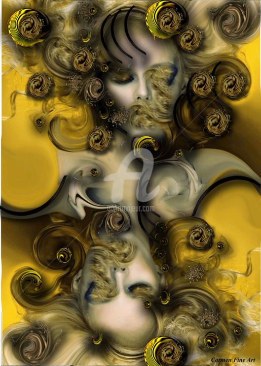Digital Arts titled "Movement with Venus" by Carmen Fine Art, Original Artwork, Digital Painting