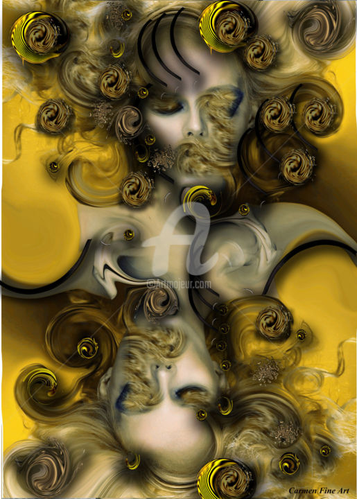 Digital Arts titled "Movement with Venus" by Carmen Fine Art, Original Art, Digital Painting