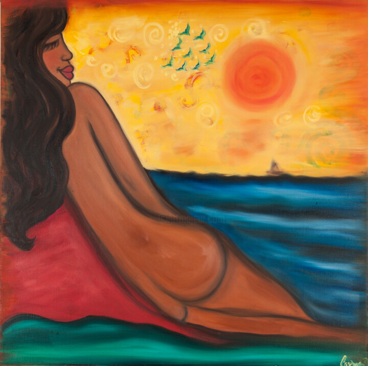 Peinture intitulée "Verano" par Carmen Gloria Pérez, Œuvre d'art originale, Huile