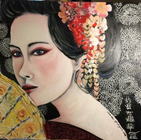 Pittura intitolato "Geisha" da Carmen, Opera d'arte originale