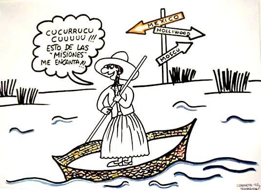 Dibujo titulada "Ana se va a tierras…" por Carmen Gomez Junyent (Carmen G. Junyent), Obra de arte original, Rotulador