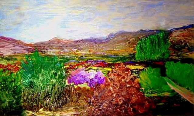 Pintura intitulada "paisaje-territorios…" por Maria Del Carmen Pelletier Fontan, Obras de arte originais