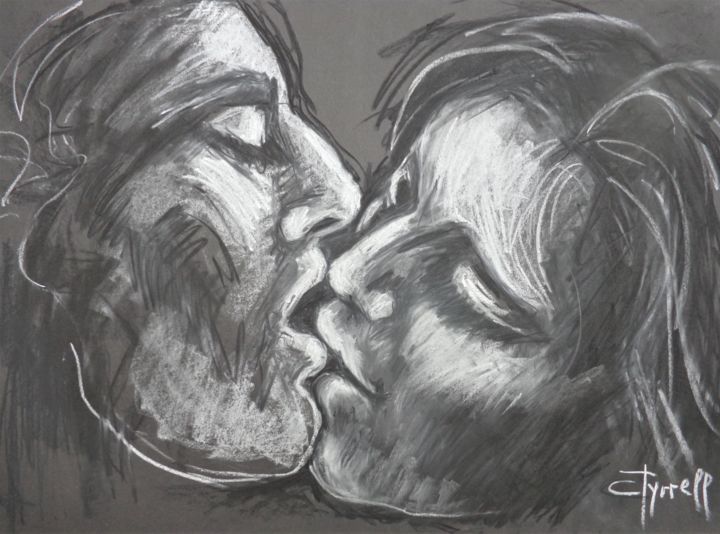 Drawing titled "Lovers - I Need You…" by Carmen Tyrrell, Original Art, Charcoal
