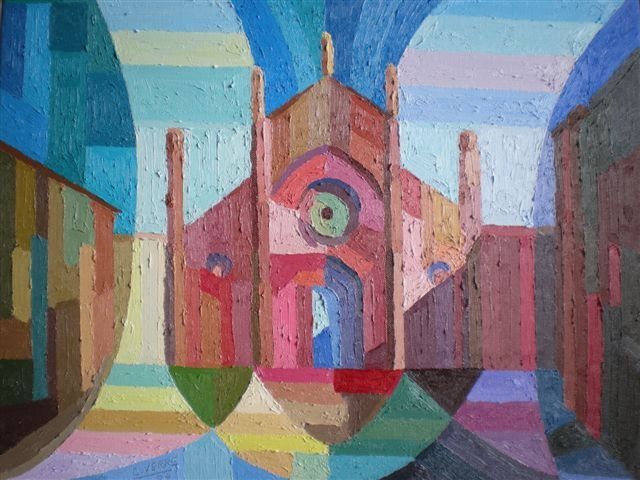 Painting titled "piazza del carmine" by Carmine Verre, Original Artwork, Other