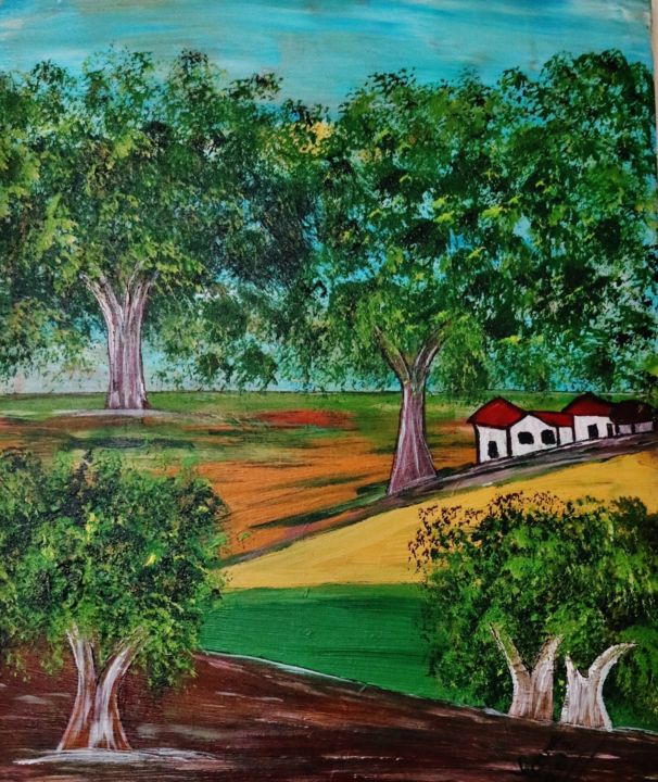 Painting titled "Paisagem Alentejana…" by Carma Carvalho, Original Artwork