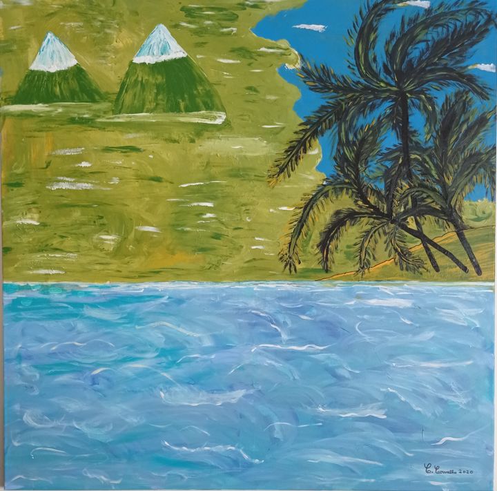 Peinture intitulée "Paisagem de inverno" par Carma Carvalho, Œuvre d'art originale, Acrylique