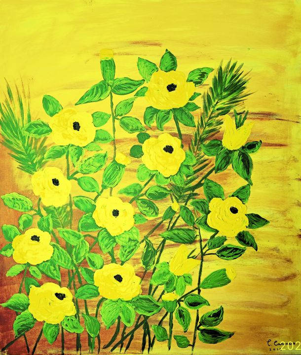 Peinture intitulée "Flores silvestres" par Carma Carvalho, Œuvre d'art originale, Acrylique