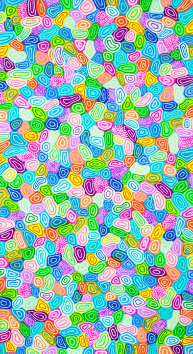Painting titled "Bubbles and Confett…" by Caro Bay, Original Artwork, Acrylic