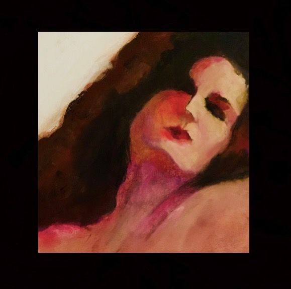 Painting titled "Autoportret" by Caro, Original Artwork, Pastel