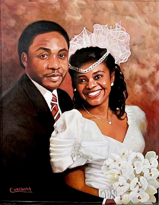Painting titled "Anniversary" by Carobert, Original Artwork, Acrylic Mounted on Wood Stretcher frame