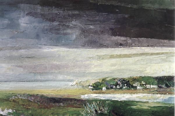 Painting titled "Pointe du Van" by Odile Caron, Original Artwork, Oil