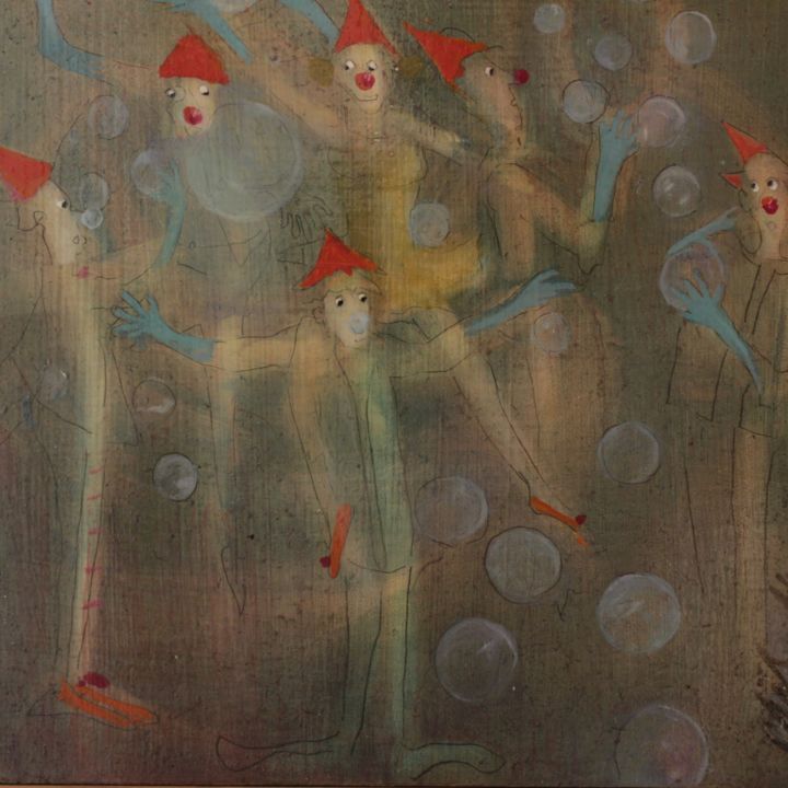 Pittura intitolato "Mappes bulles 3" da Carol Gaia, Opera d'arte originale, Olio
