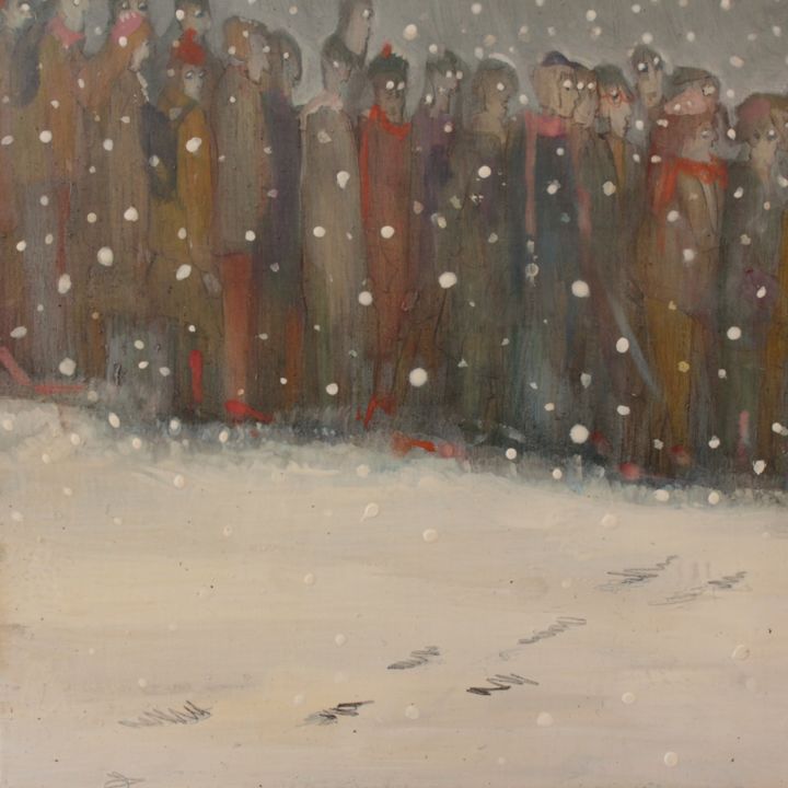 Painting titled "Sous la neige" by Carol Gaia, Original Artwork, Oil