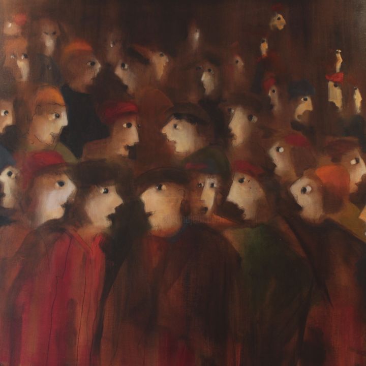 Painting titled "Regards croisés" by Carol Gaia, Original Artwork, Oil