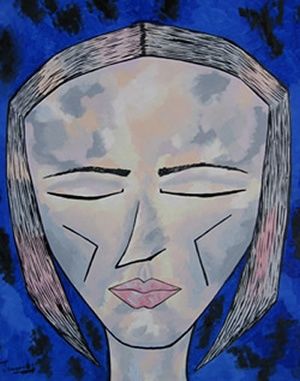 Картина под названием "Meditando" - Carol Jordan, Подлинное произведение искусства