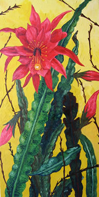 Pintura titulada "In the little garden" por Carol Jordan, Obra de arte original