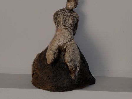 Sculpture titled "Femme assise" by Carol Bacque, Original Artwork