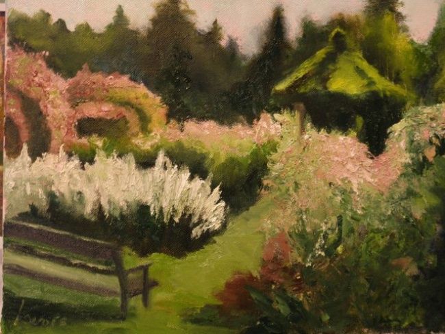 Painting titled "Rose Garden Elizabe…" by Carol Lavoie, Original Artwork