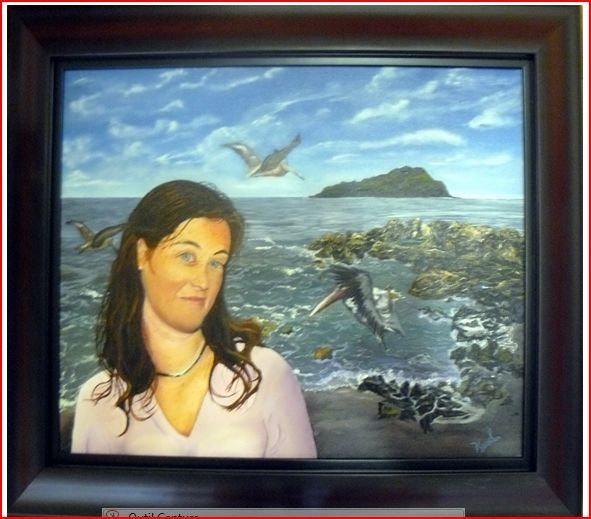 Painting titled "L'horizon à ma port…" by Carole Arbour, Original Artwork