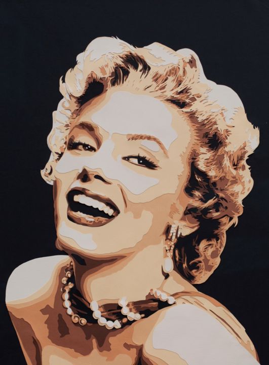 Collages intitulée "Ma Marilyn" par Carole B, Œuvre d'art originale, Découpages