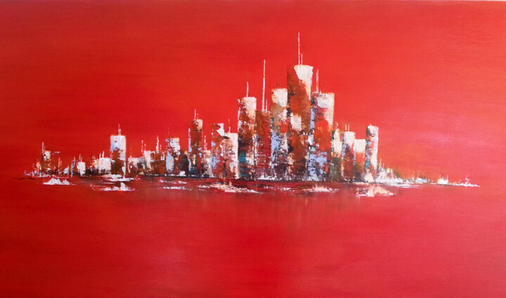 Картина под названием "Manhattan" - Carole D'Eyssautier, Подлинное произведение искусства, Акрил