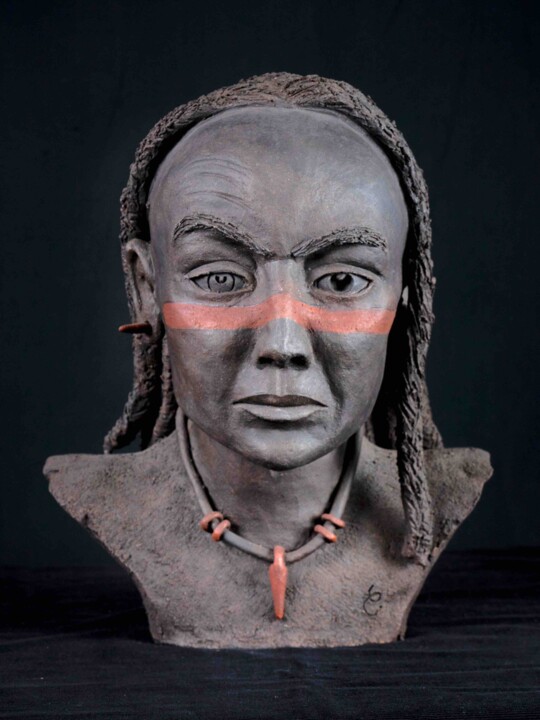 Sculpture intitulée "Chaman" par Carole Lanfranchi, Œuvre d'art originale, Céramique